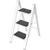 Wholesale - White 3-Step Ladder Folding Stool (No UPC) Soctone C/P 1